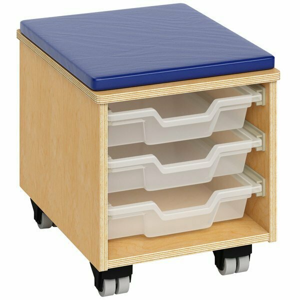 Whitney Brothers WB1811 Mobile Teacher's Stool with Trays - 18 1/2'' x 14 1/2'' x 16 1/2'' 9461811